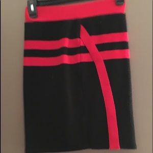 red and black skirt